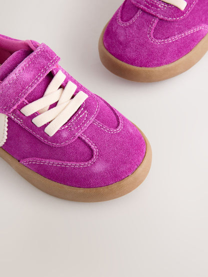 Purple Standard Fit (F) Touch Fastening Elastic Lace Trainers image 4