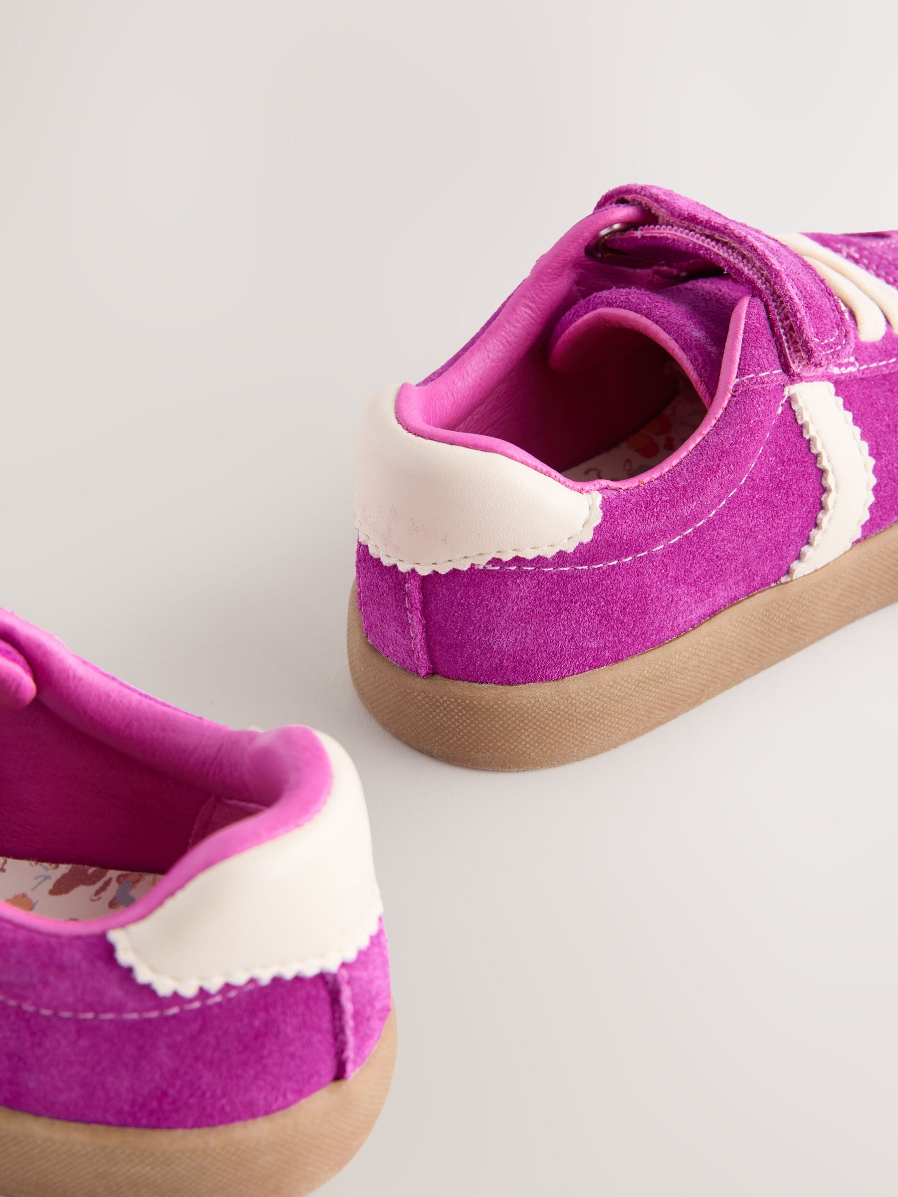 Purple Standard Fit (F) Touch Fastening Elastic Lace Trainers image 5