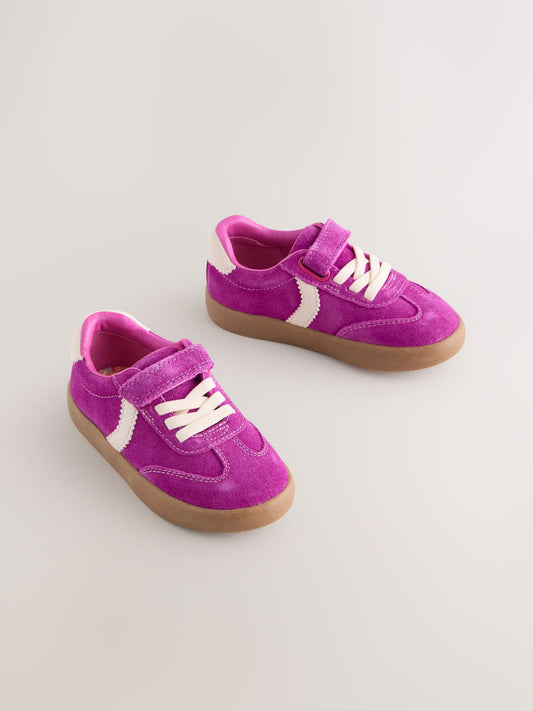 Purple Standard Fit (F) Touch Fastening Elastic Lace Trainers image 1