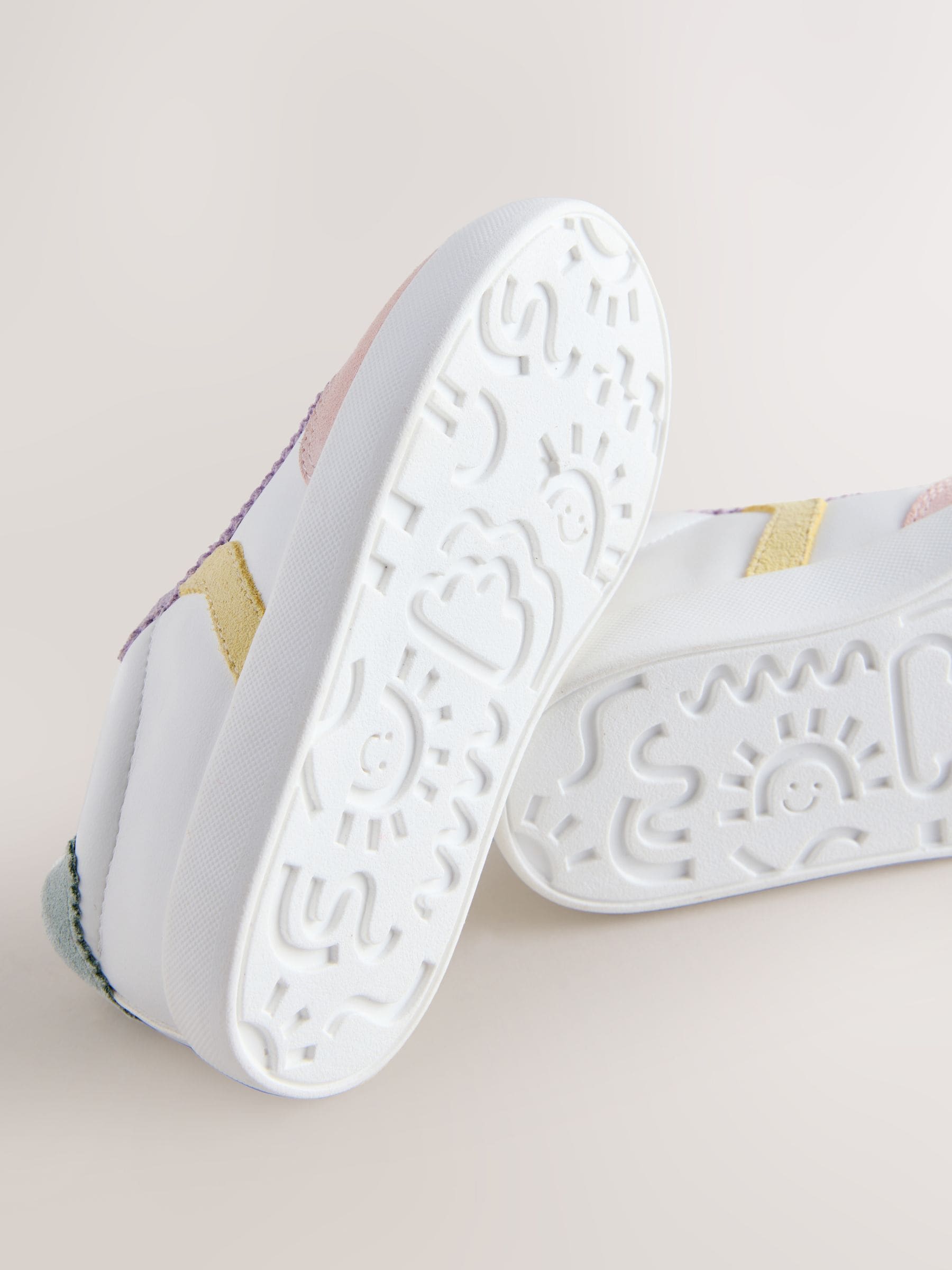 Multi Pastel Elastic Lace Retro Trainers image 6