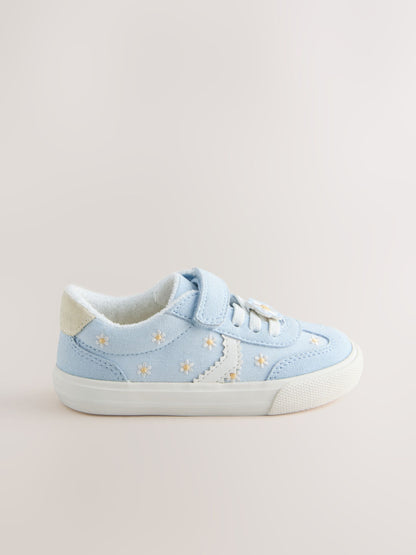 Blue Daisy Standard Fit (F) Touch Fastening Elastic Lace Trainers image 2