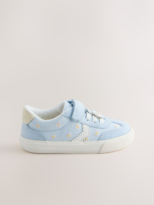 Blue Daisy Standard Fit (F) Touch Fastening Elastic Lace Trainers image 2