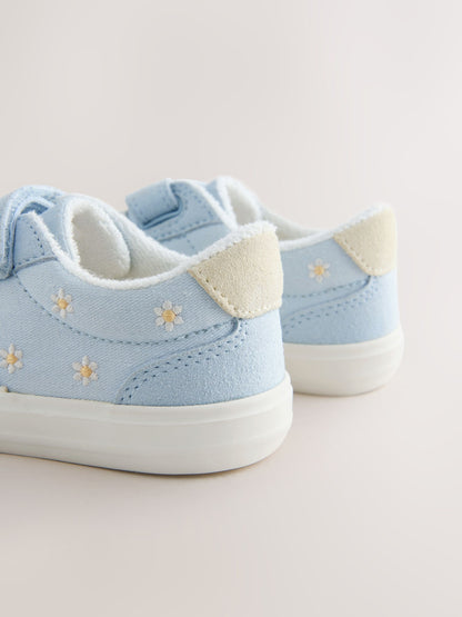 Blue Daisy Standard Fit (F) Touch Fastening Elastic Lace Trainers image 5