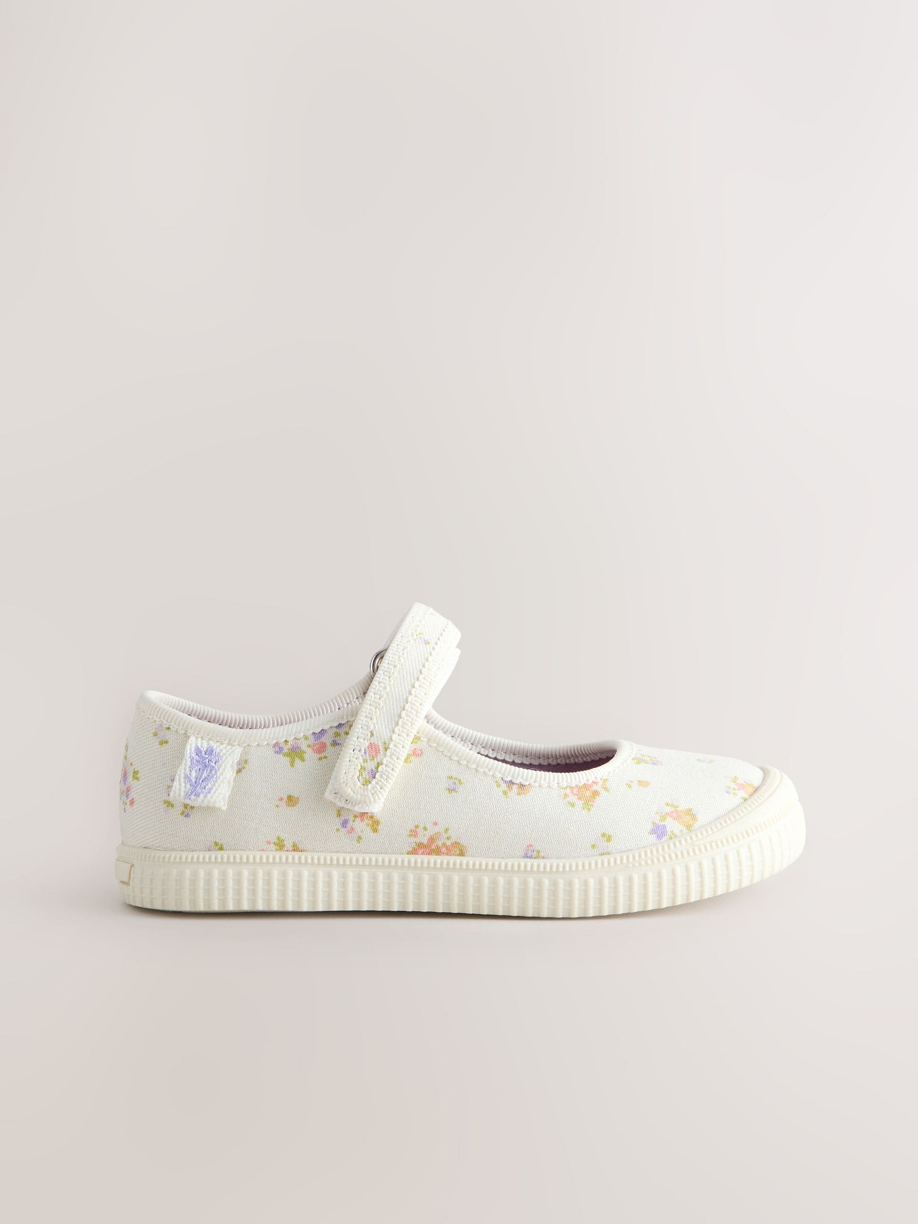 Cream Floral Touch Fastening Mary Janes Shoes image 4