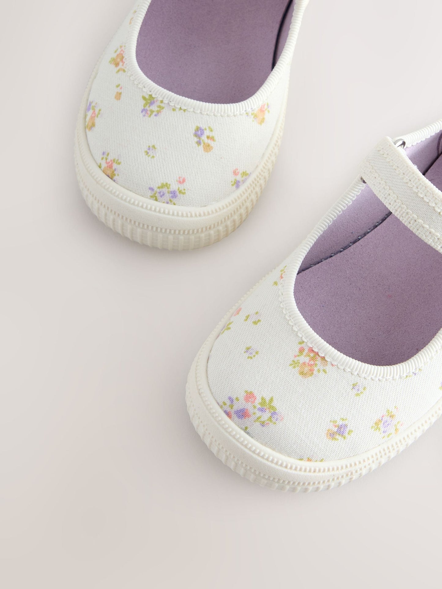 Cream Floral Touch Fastening Mary Janes Shoes image 4