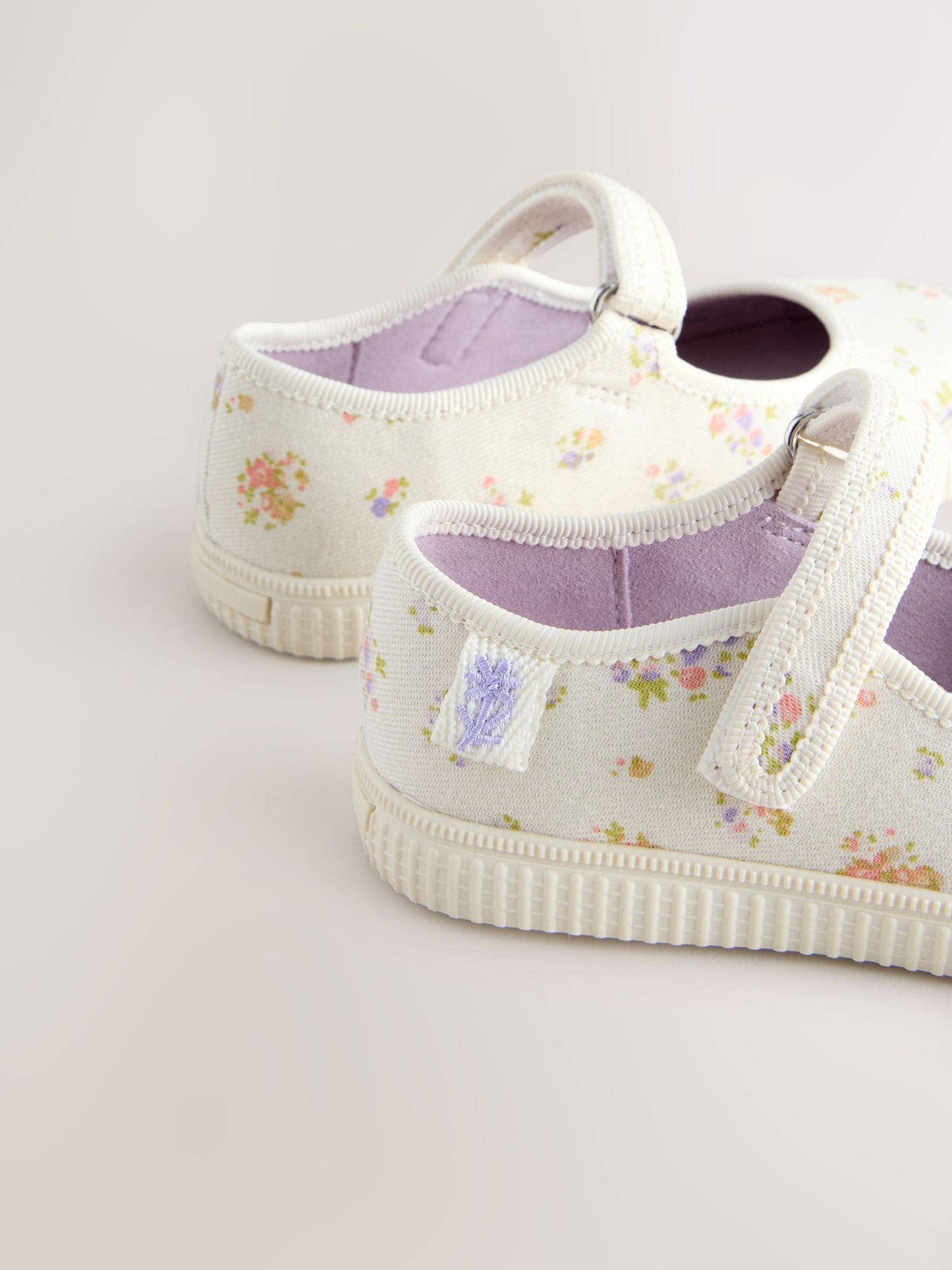 Cream Floral Touch Fastening Mary Janes Shoes image 5