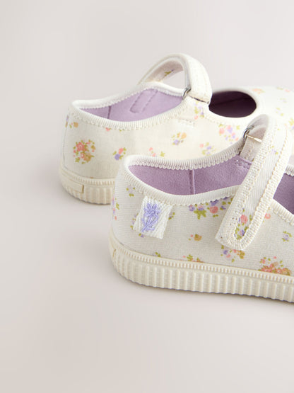 Cream Floral Touch Fastening Mary Janes Shoes image 5