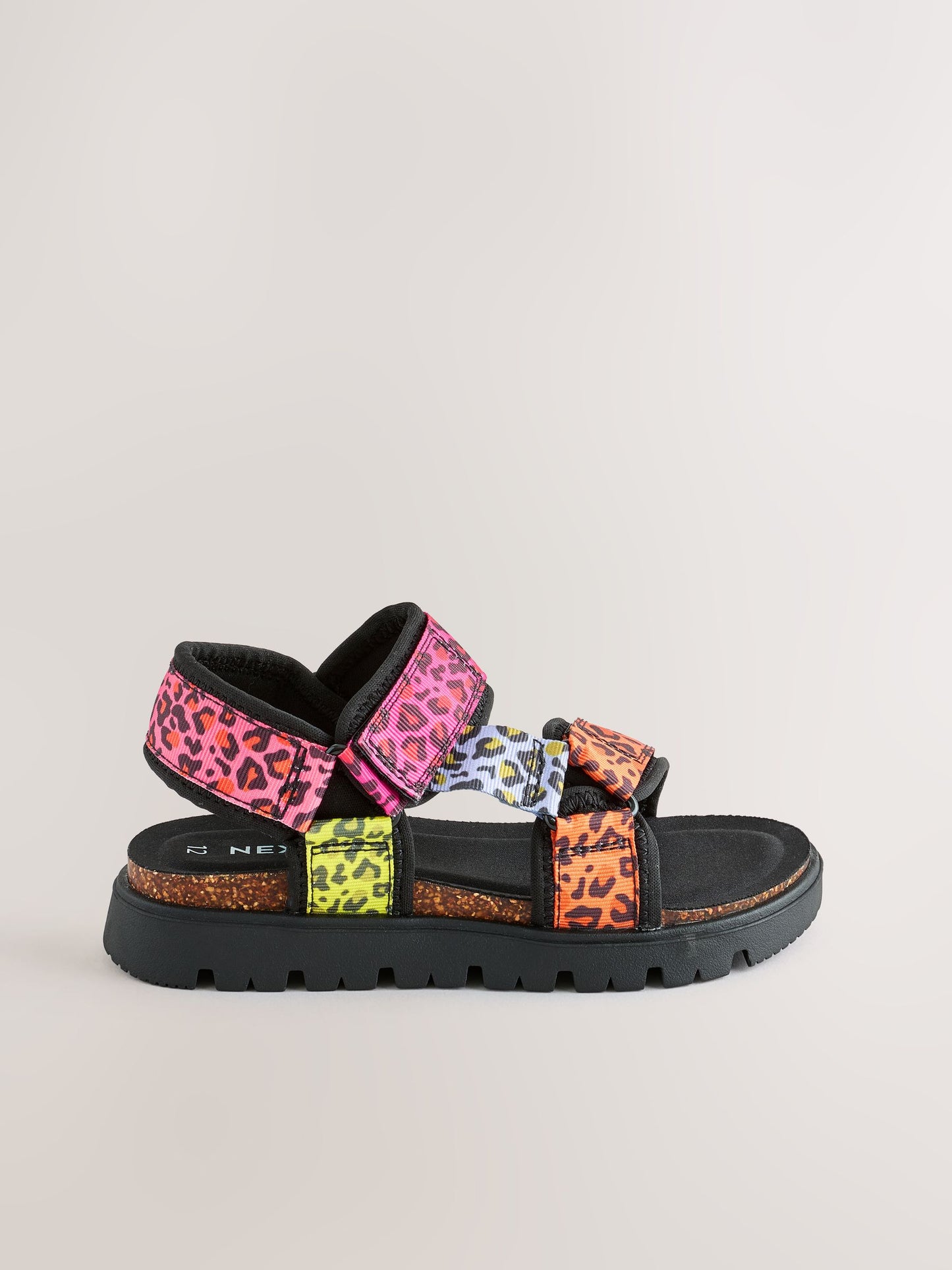 Fluro Leopard Print Chunky Trekker Sandals image 2