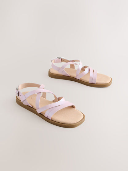 Pink Wide Fit (G) Strappy Sandals image 1