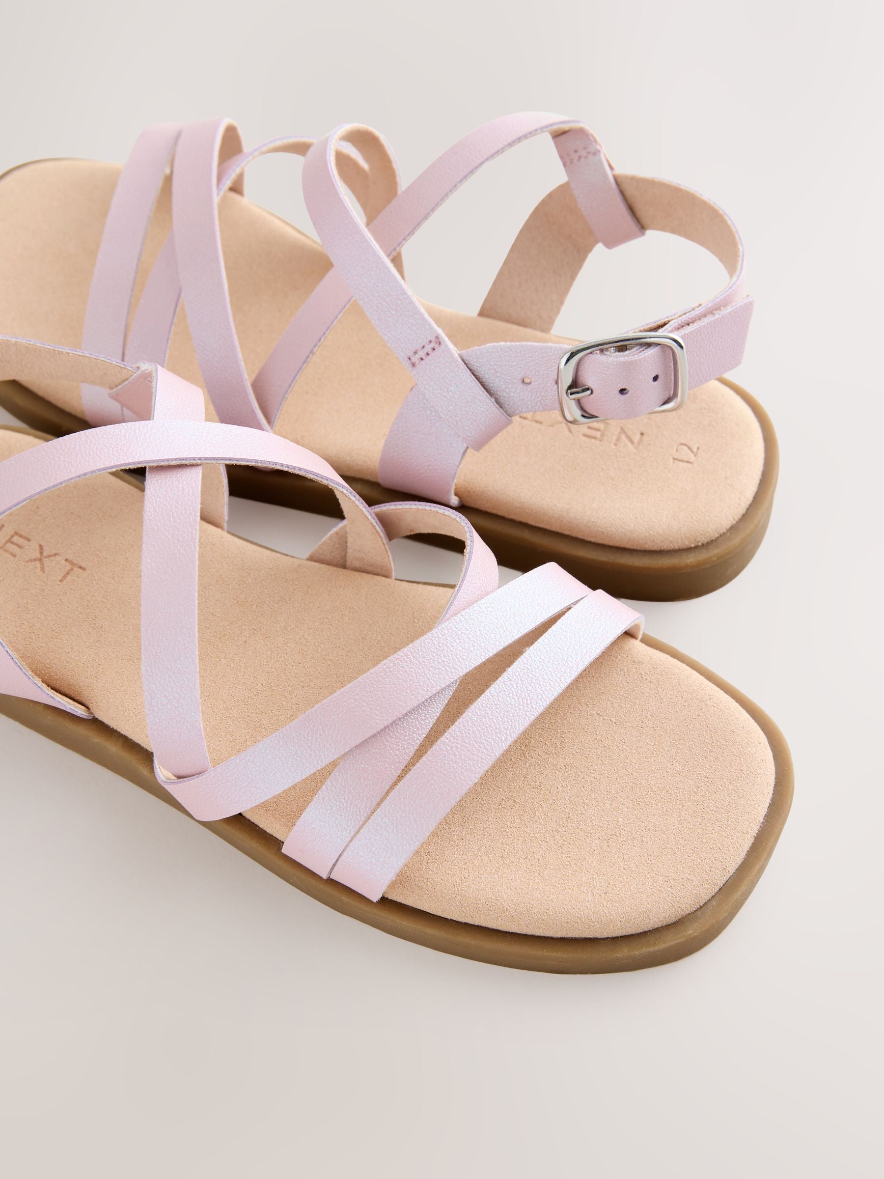 Pink Wide Fit (G) Strappy Sandals image 5