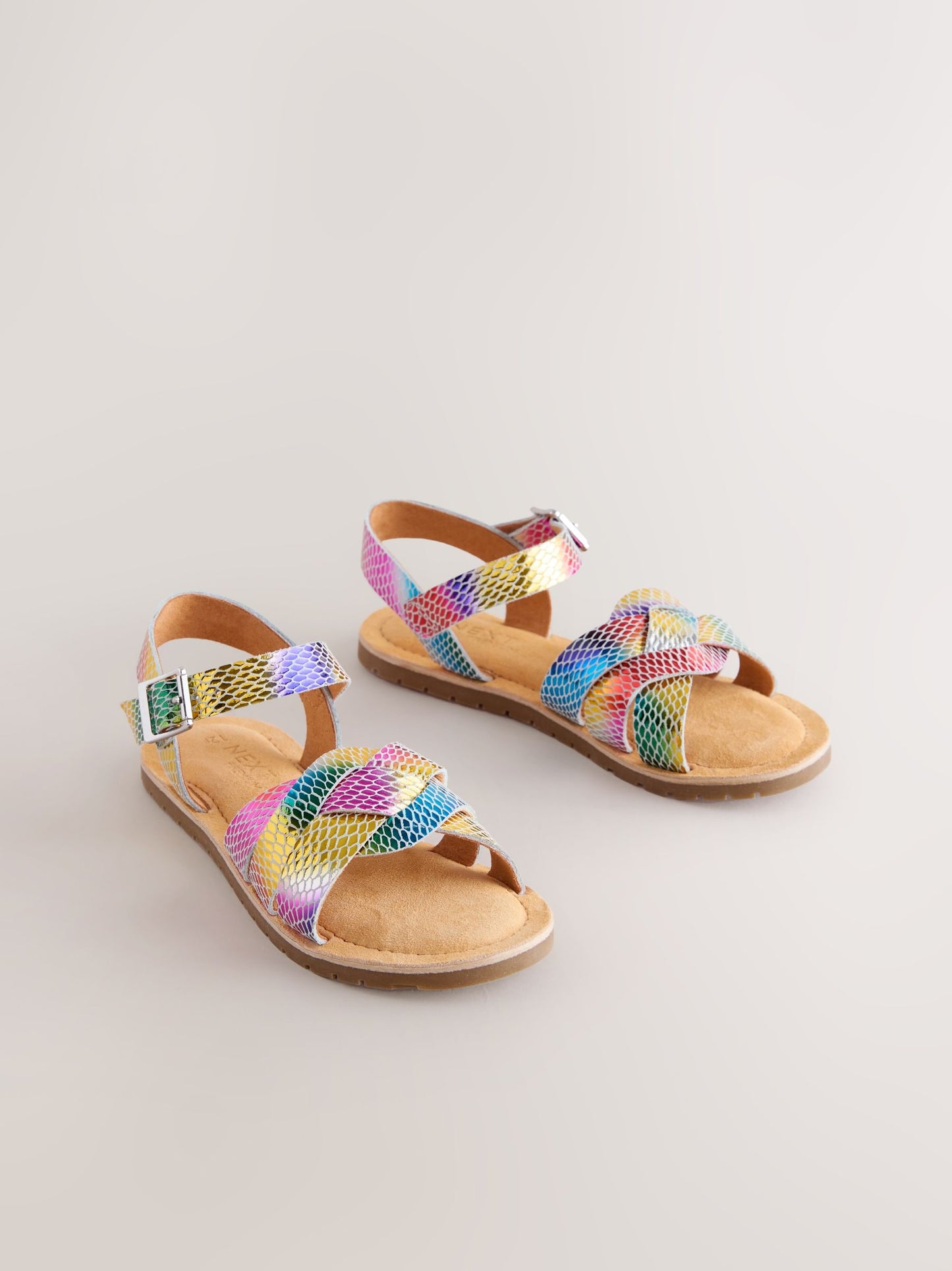 Rainbow Wide Fit (G) Leather Woven Sandals image 1