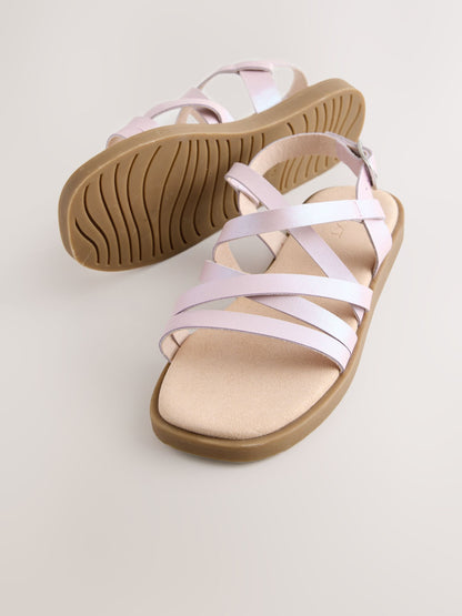 Pink Standard Fit (F) Strappy Sandals image 4