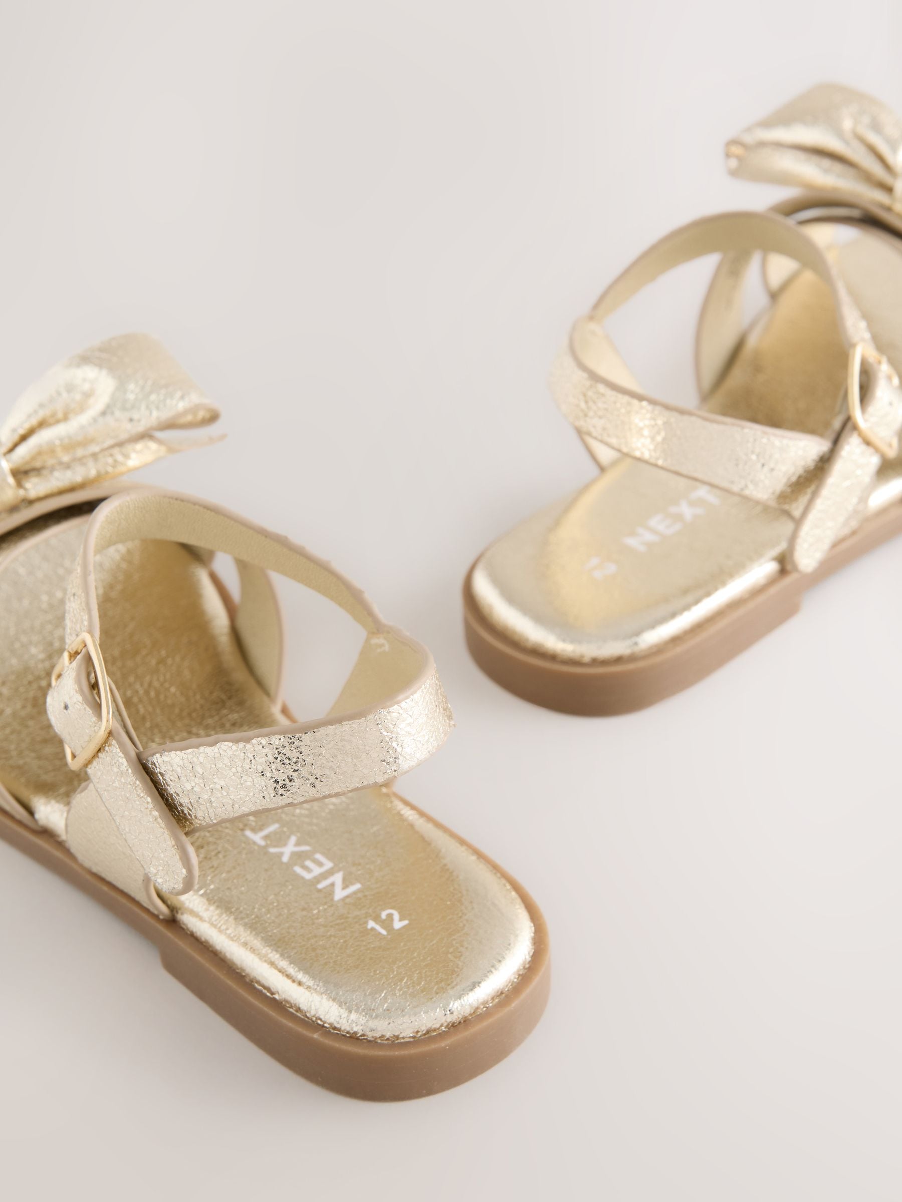 Gold Colour Bow Sandals image 2