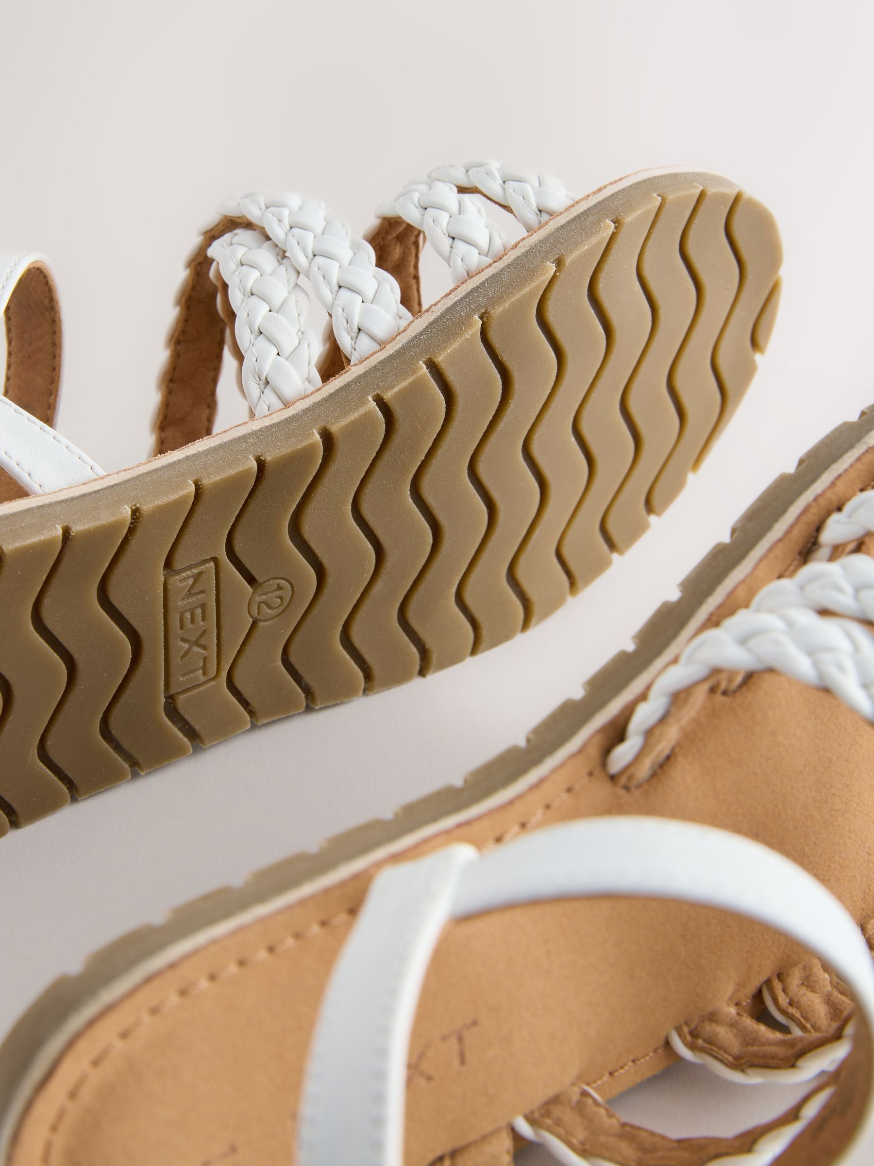 White Plaited Strappy Sandals image 5