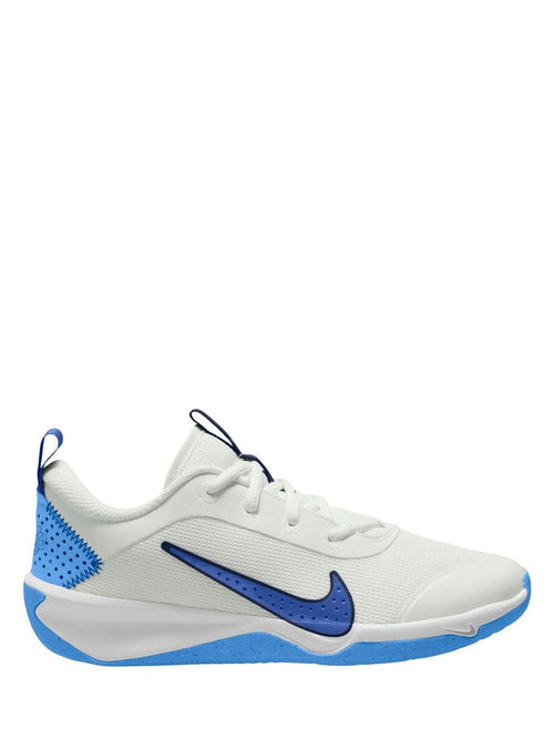 Nike White/Blue Youth Omni Court Trainers image 1