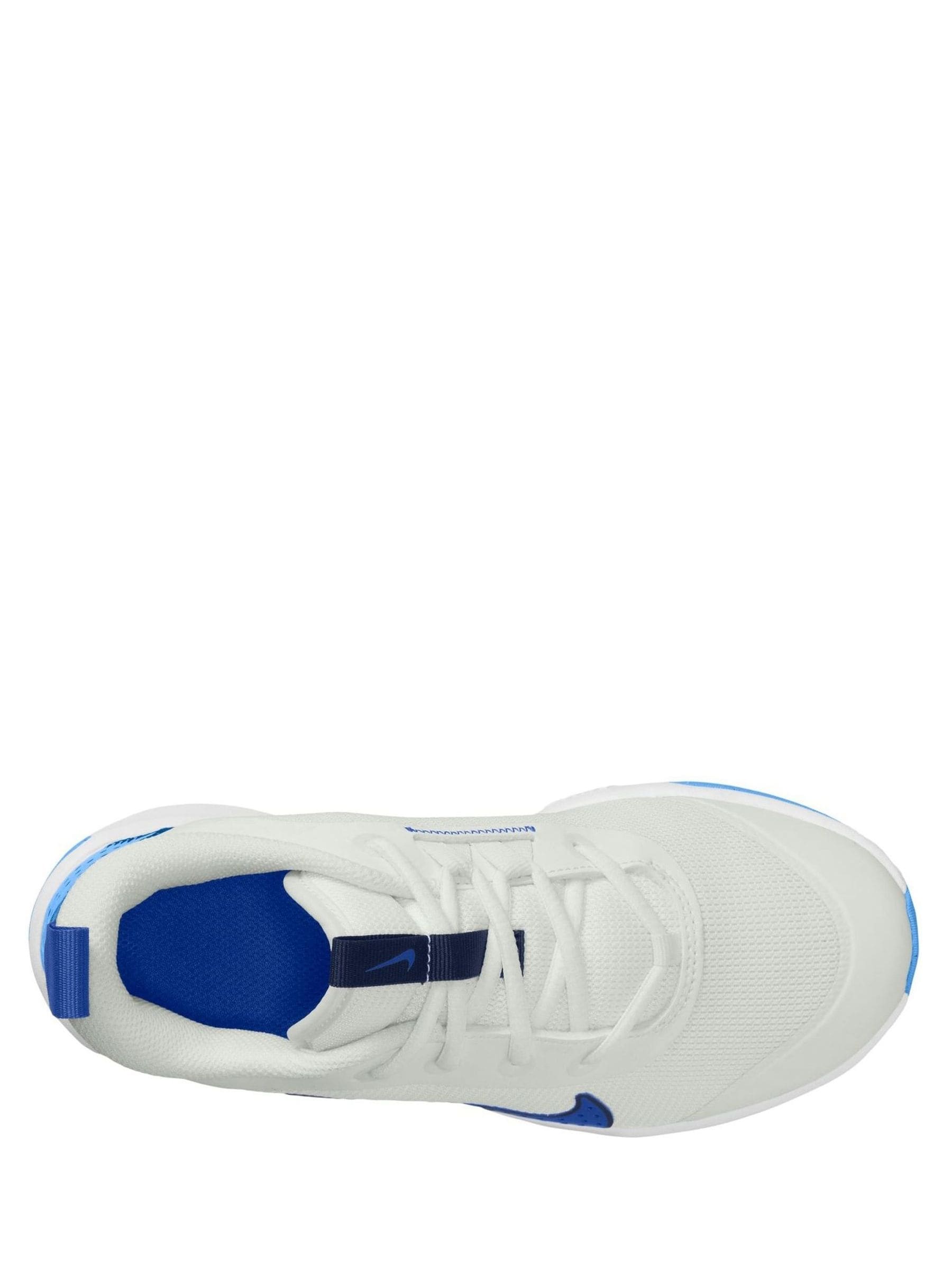 Nike White/Blue Youth Omni Court Trainers image 3