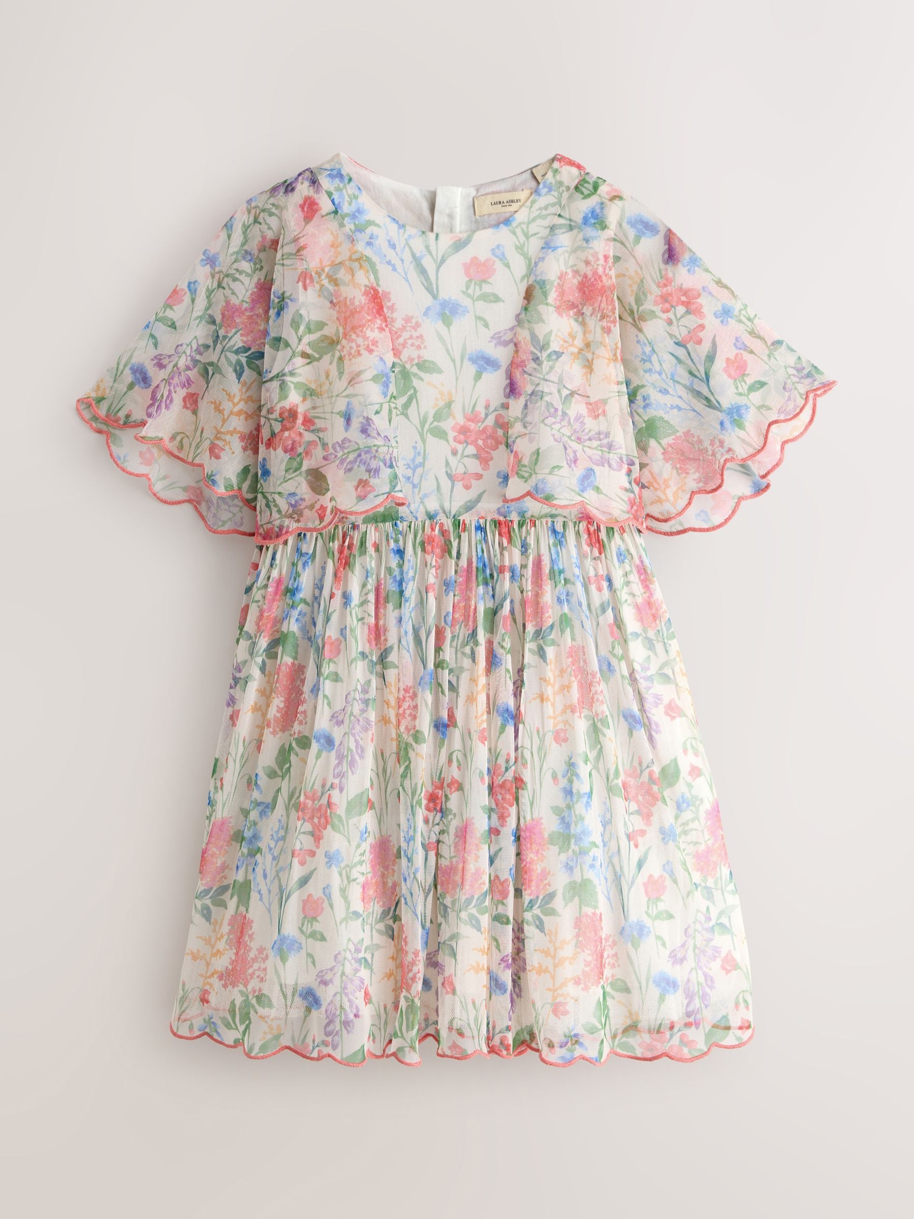 Laura Ashley Multi Elston Garden Printed Mesh Cape Dress image 11