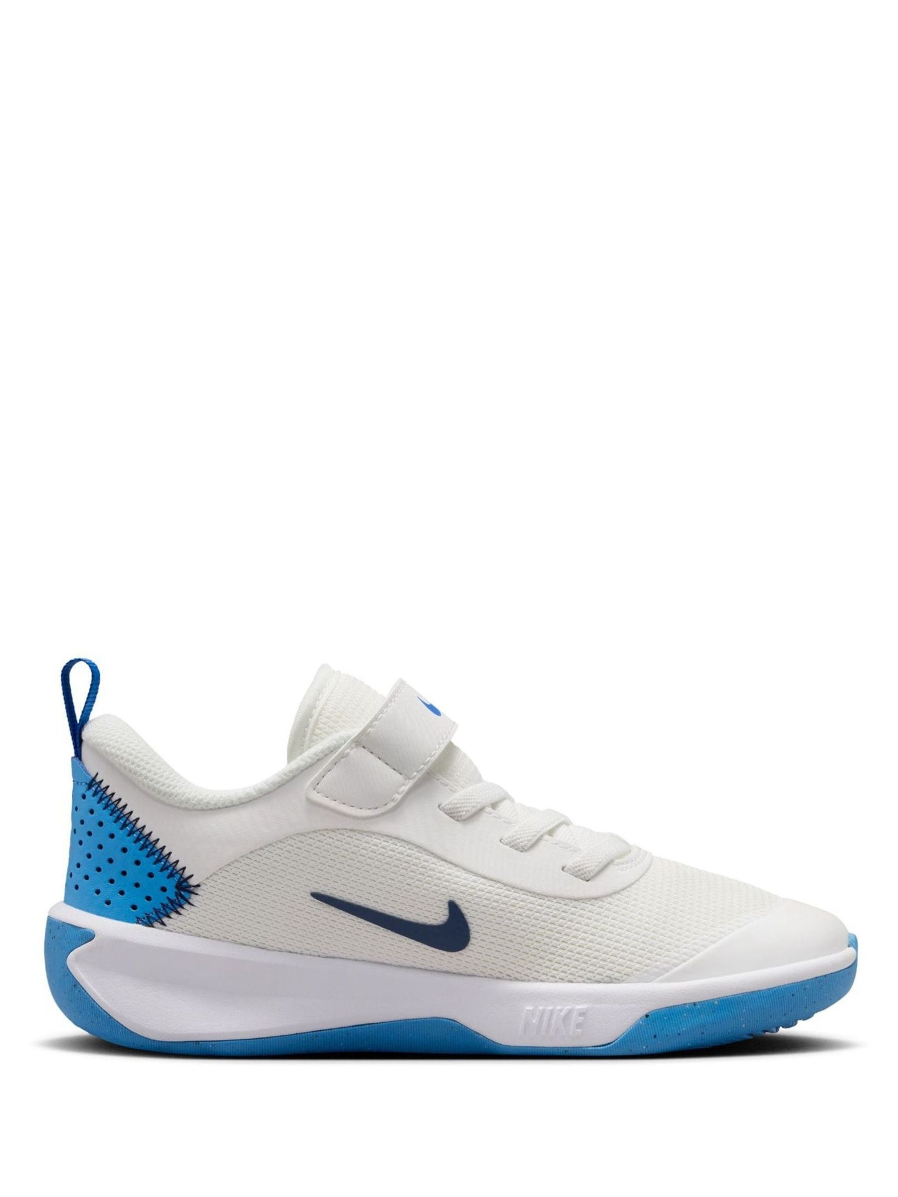 Nike White/Blue Junior Omni Court Trainers image 3