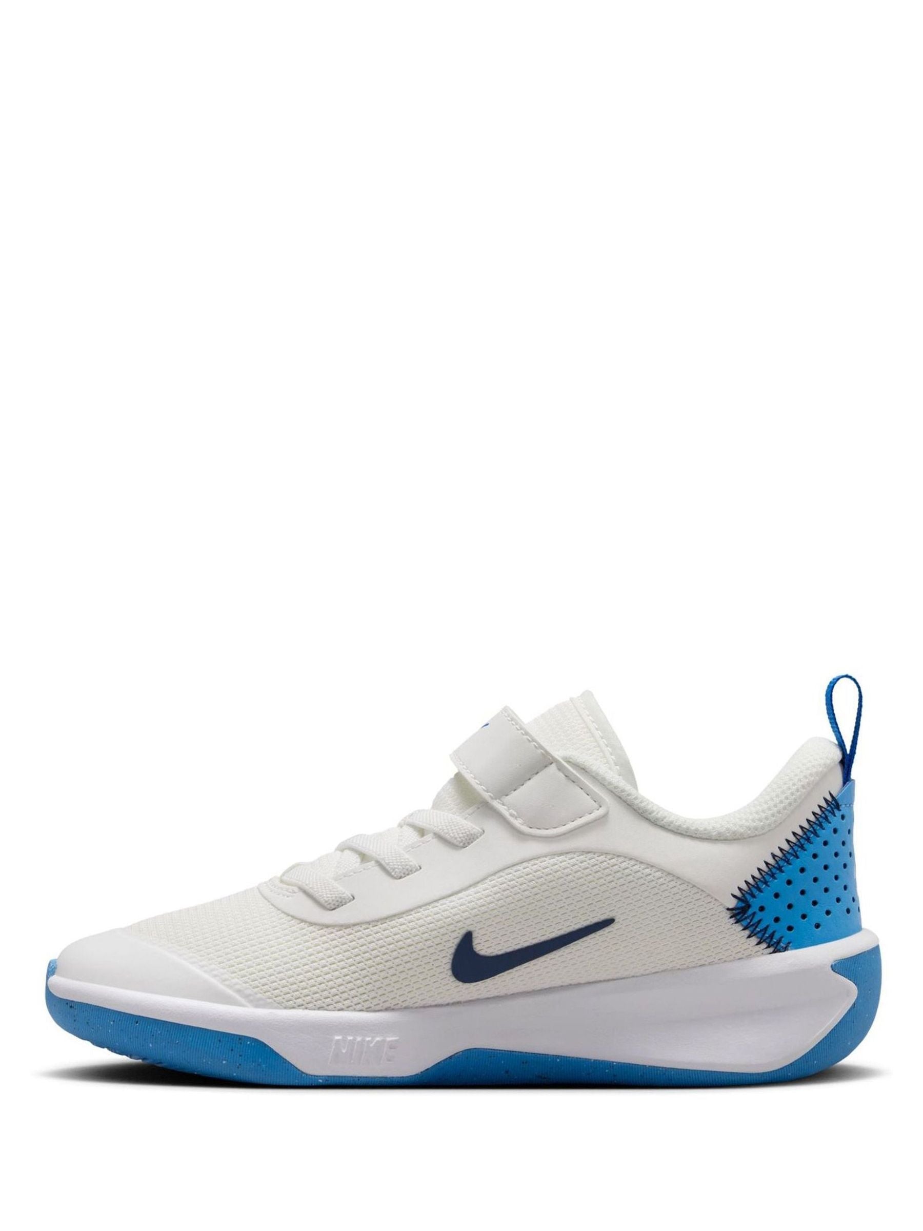 Nike White/Blue Junior Omni Court Trainers image 4