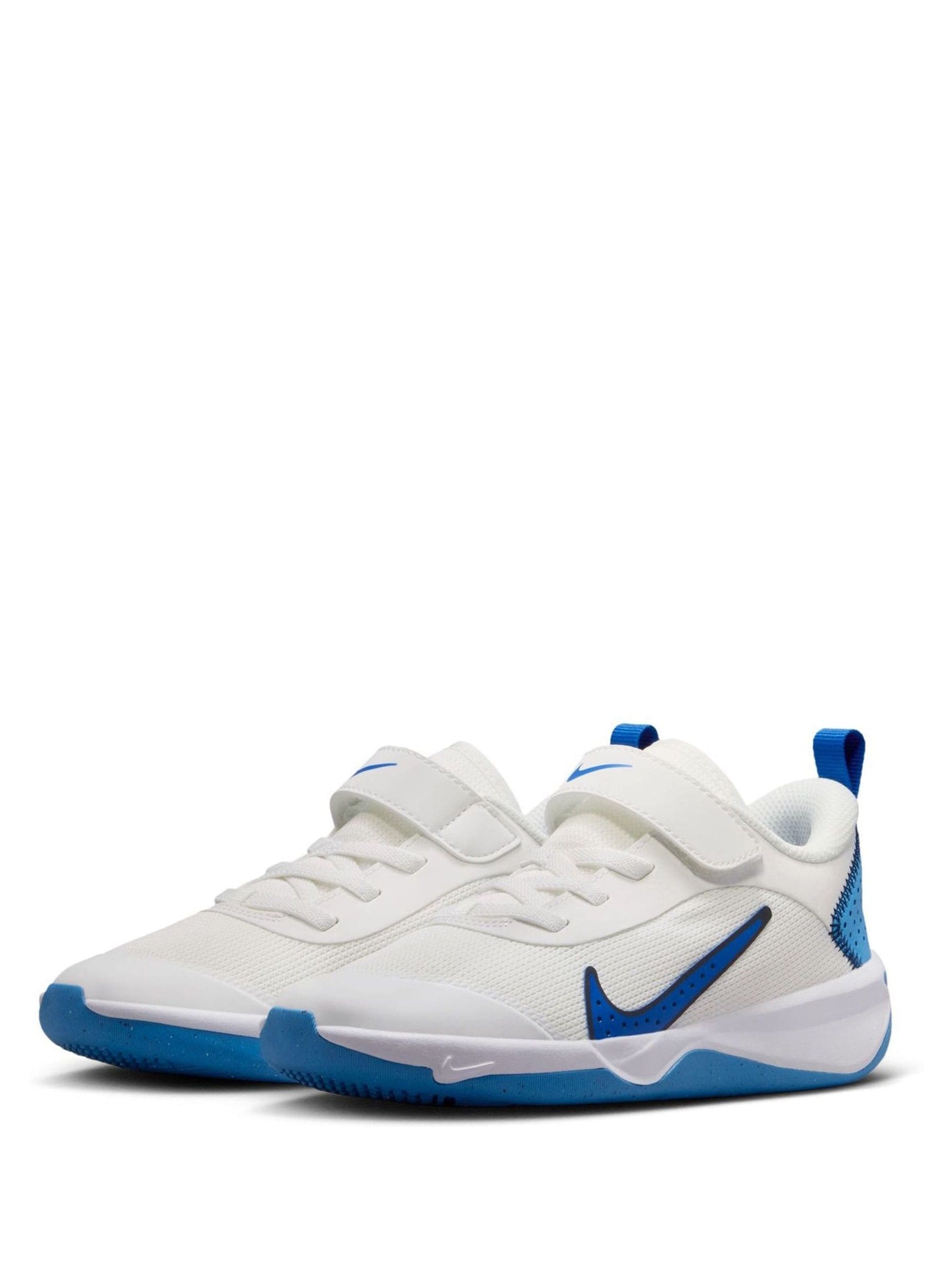 Nike White/Blue Junior Omni Court Trainers image 5