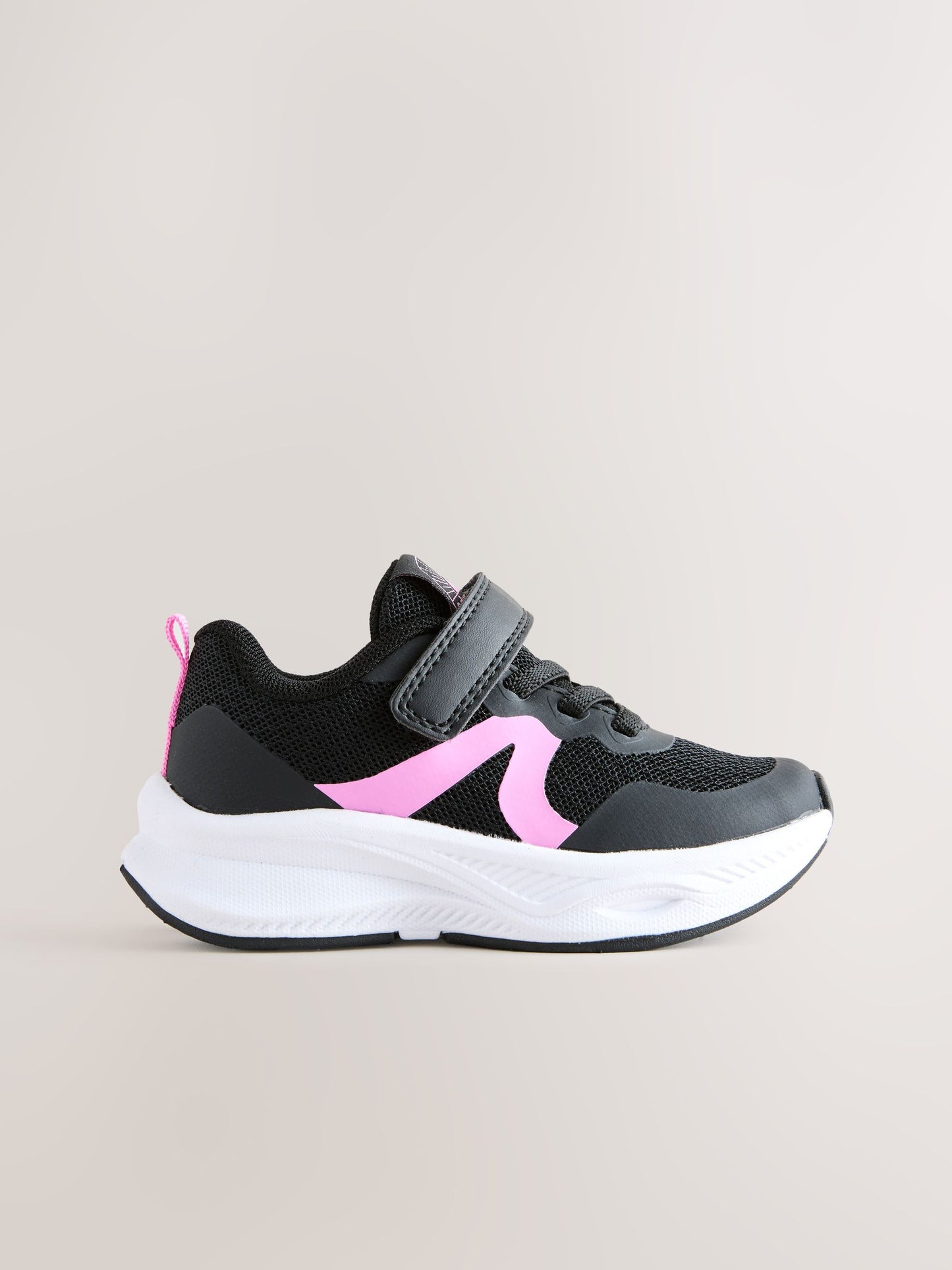 Black Touch Fastening Elastic Lace Trainers image 2