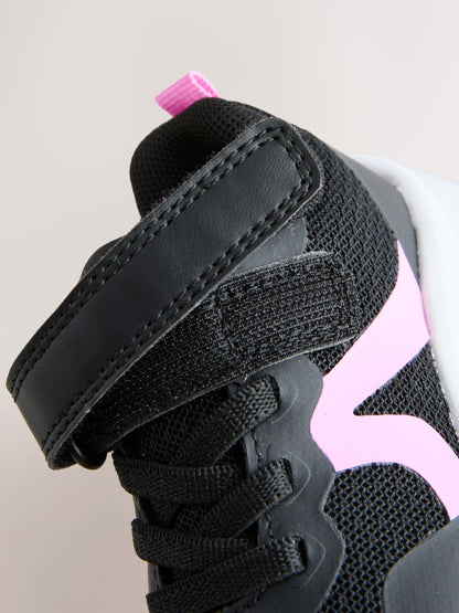 Black Touch Fastening Elastic Lace Trainers image 5