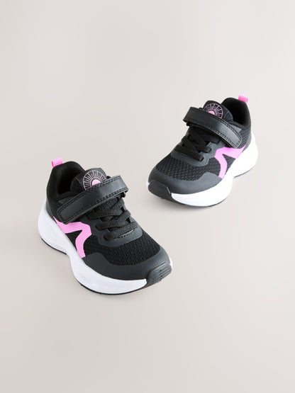 Black Touch Fastening Elastic Lace Trainers image 1