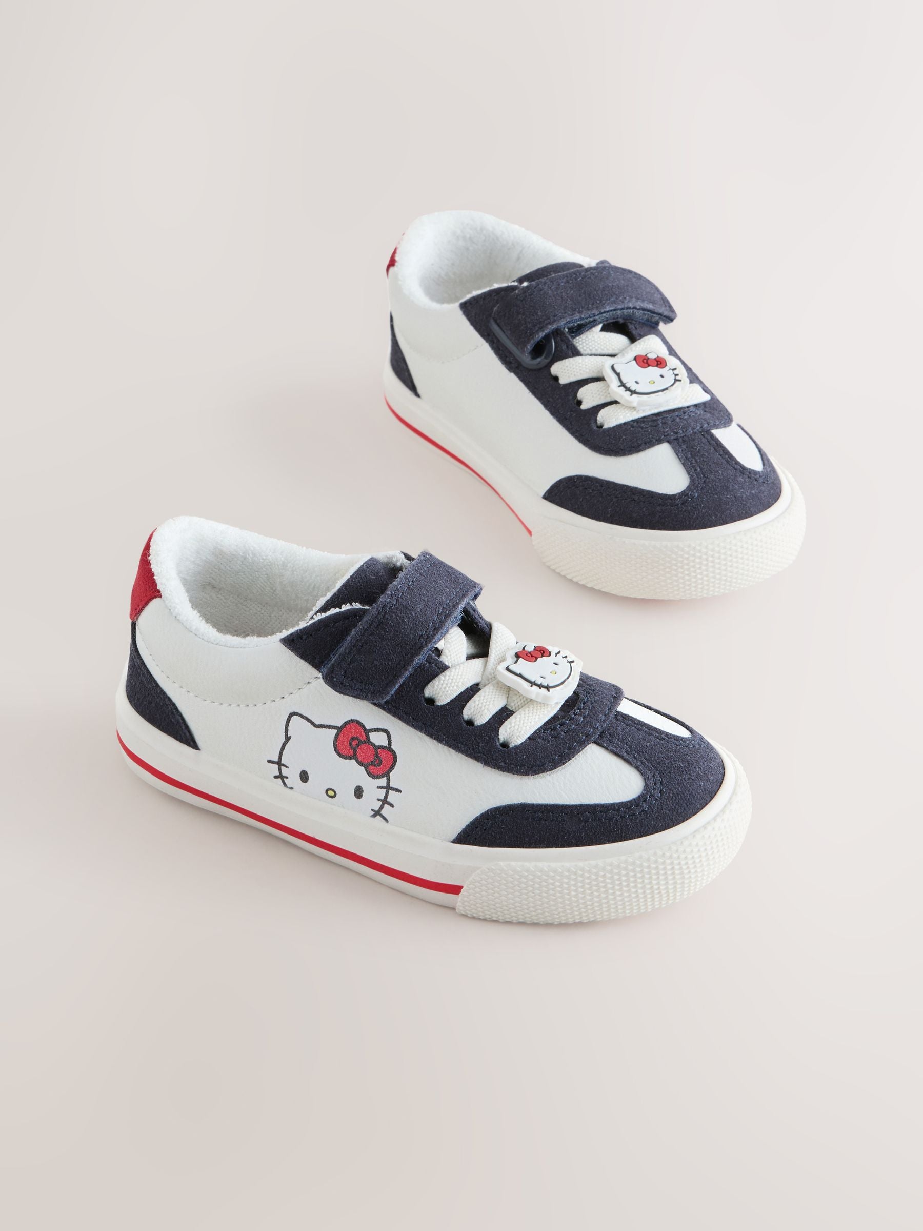 White/Black Hello Kitty Touch Fastening Elastic Lace Trainers image 1