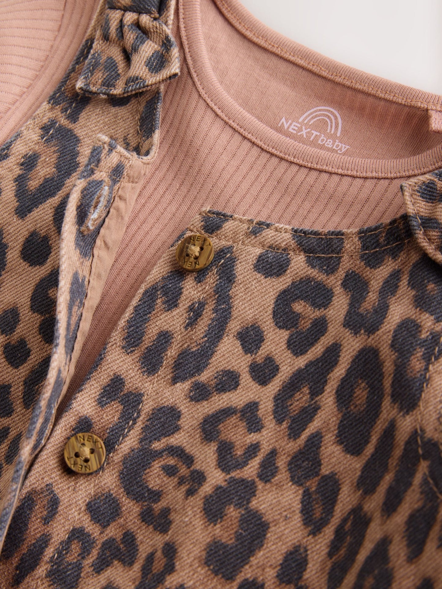 Leopard Print Pinafore Long Sleeve Bodysuit & Tights 3 Piece Set (0mths-2yrs) image 4
