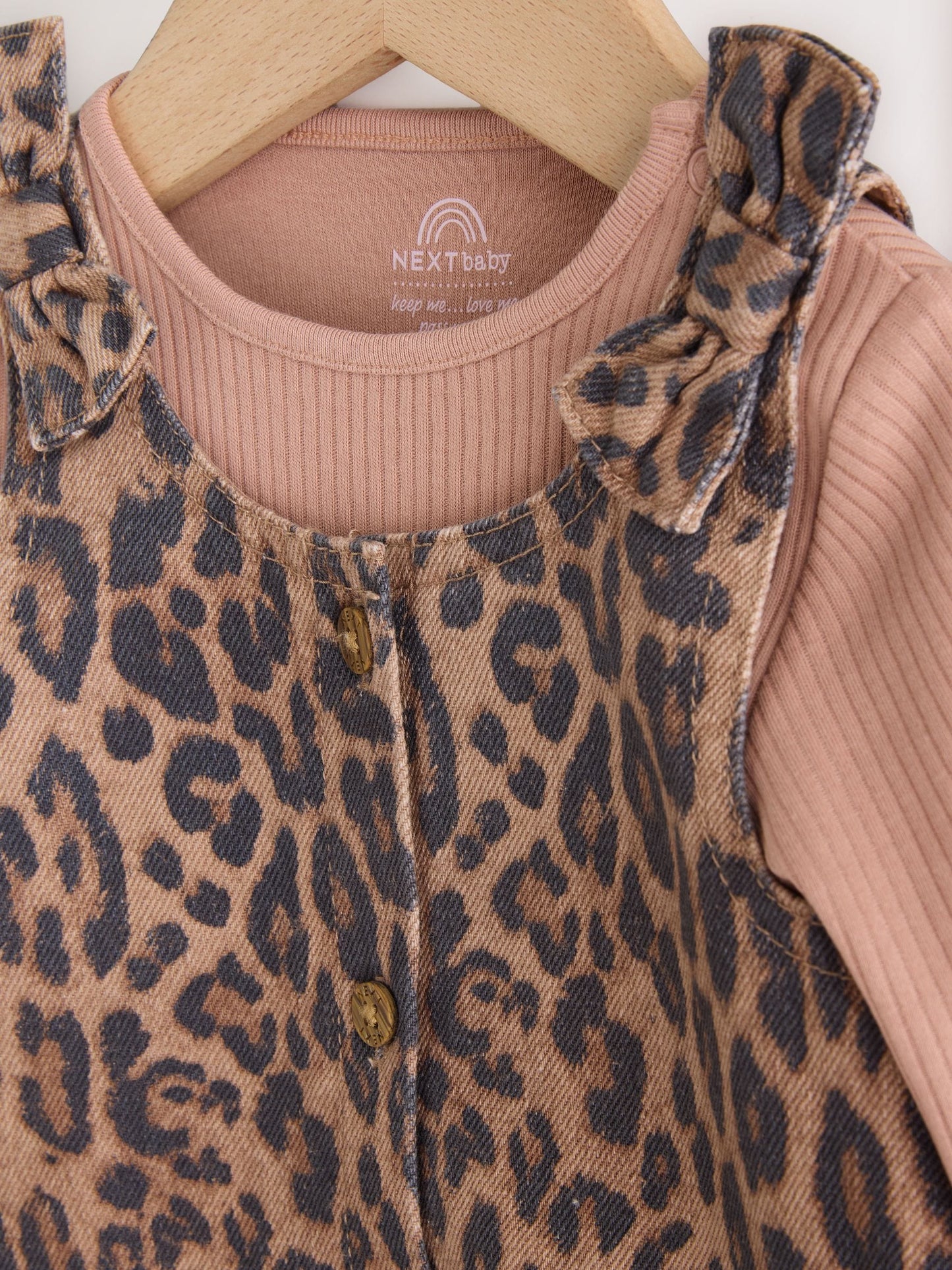 Leopard Print Pinafore Long Sleeve Bodysuit & Tights 3 Piece Set (0mths-2yrs) image 7