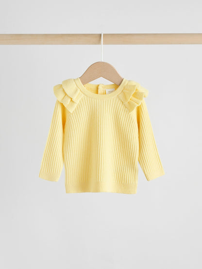 Yellow Baby Knitted Jumper and Leggings Set 2 Piece (0mths-3yrs) image 2