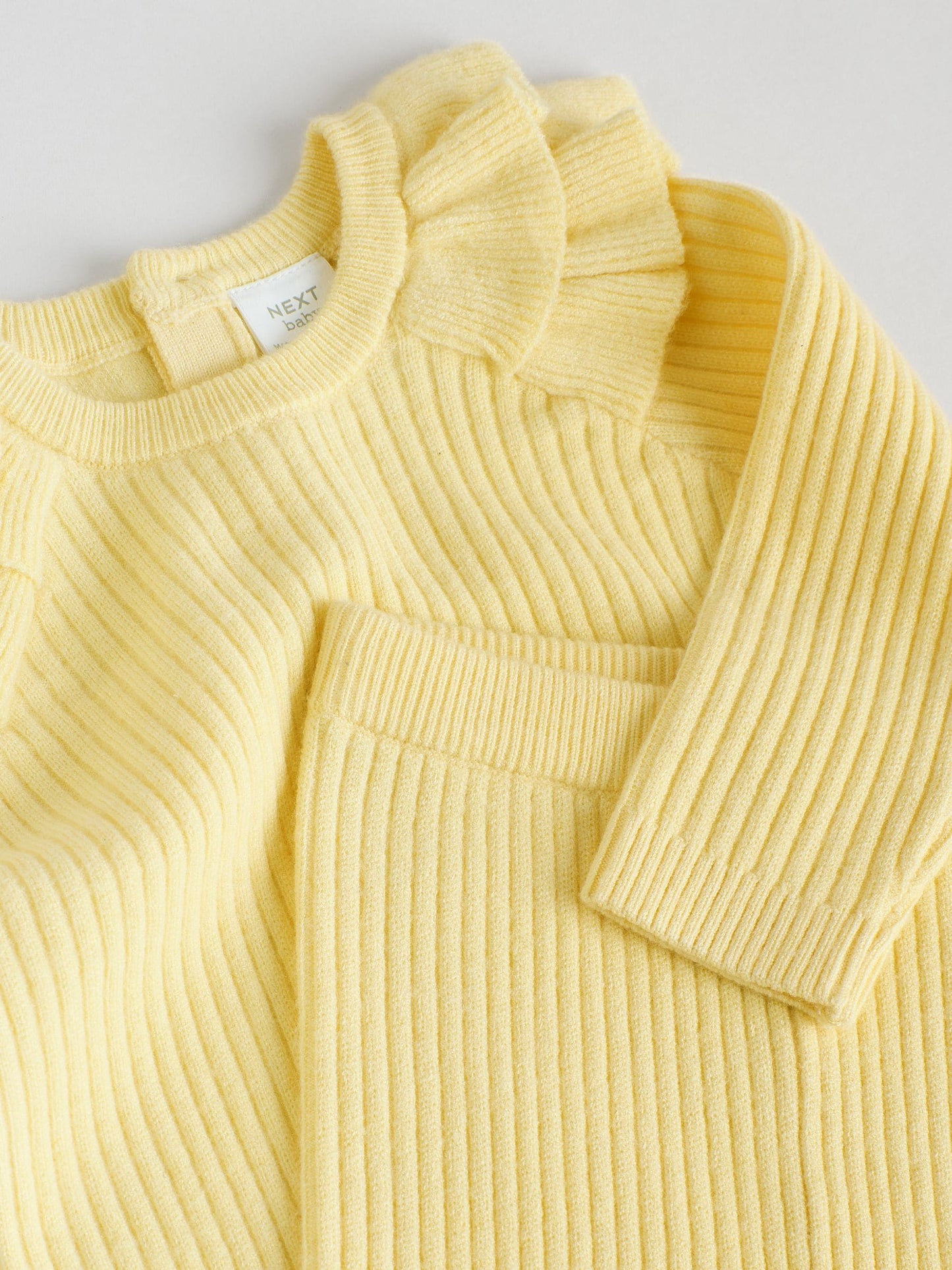 Yellow Baby Knitted Jumper and Leggings Set 2 Piece (0mths-3yrs) image 9