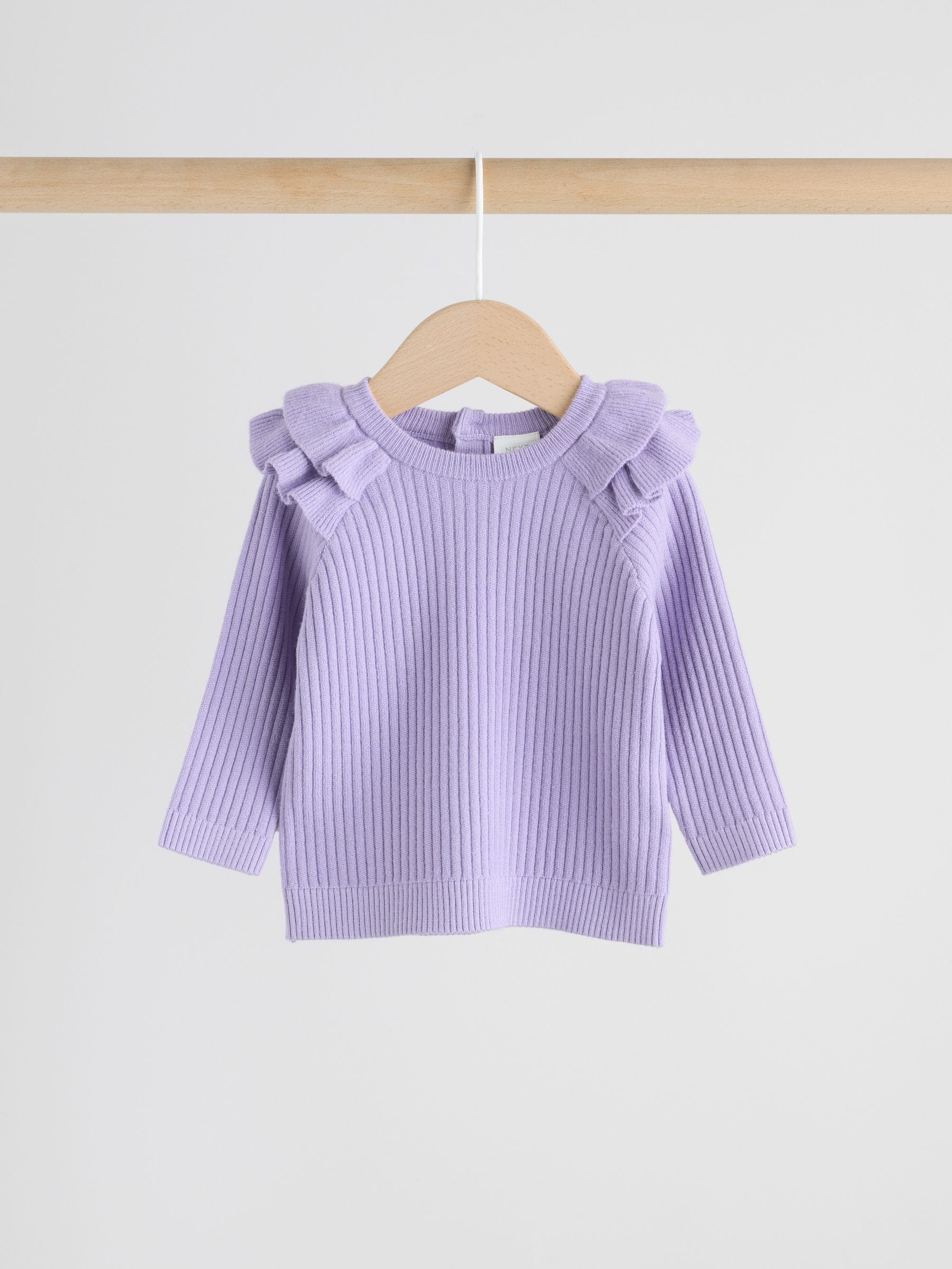 Purple Baby Knitted Jumper and Leggings Set 2 Piece (0mths-3yrs) image 4