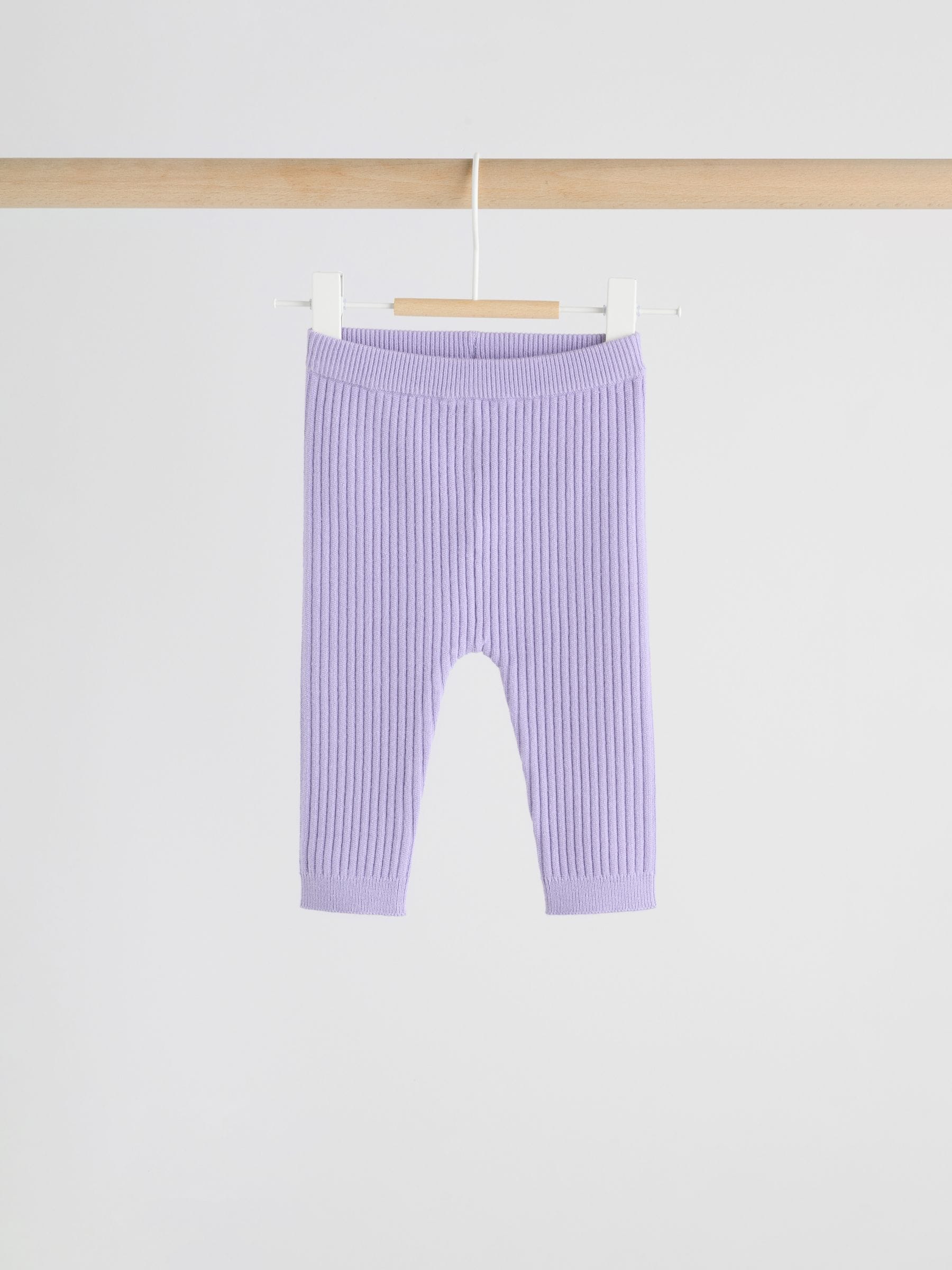 Purple Baby Knitted Jumper and Leggings Set 2 Piece (0mths-3yrs) image 5