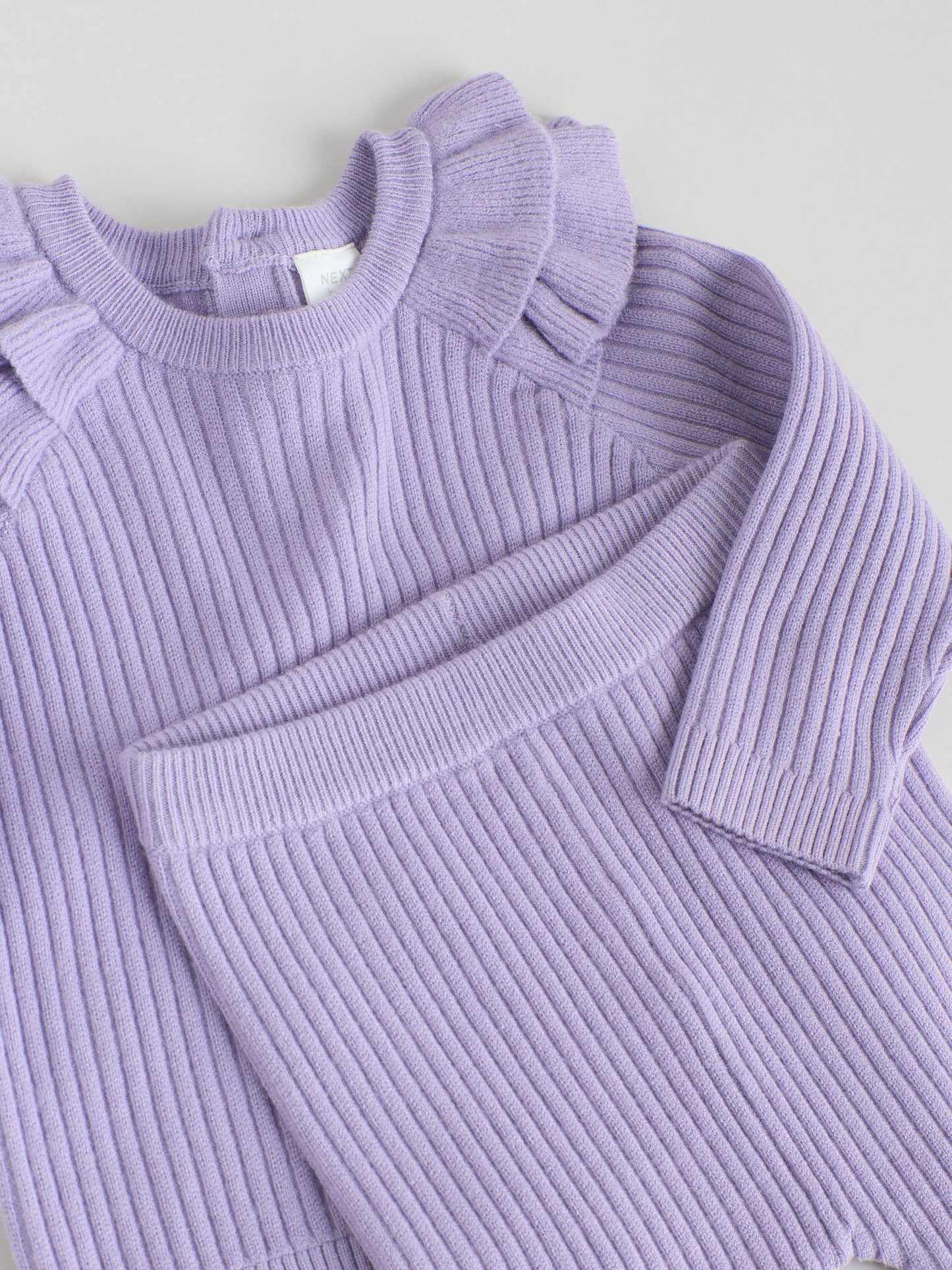 Purple Baby Knitted Jumper and Leggings Set 2 Piece (0mths-3yrs) image 8