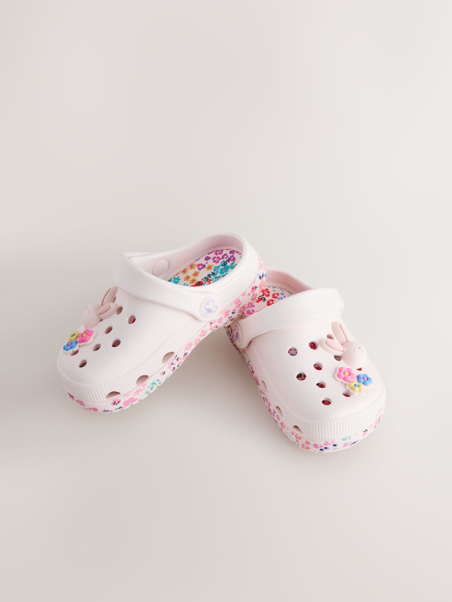 White/Pink Bunny Character Clogs image 3