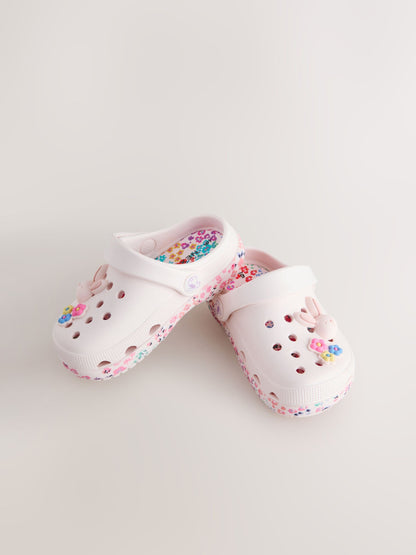 White/Pink Bunny Character Clogs image 3