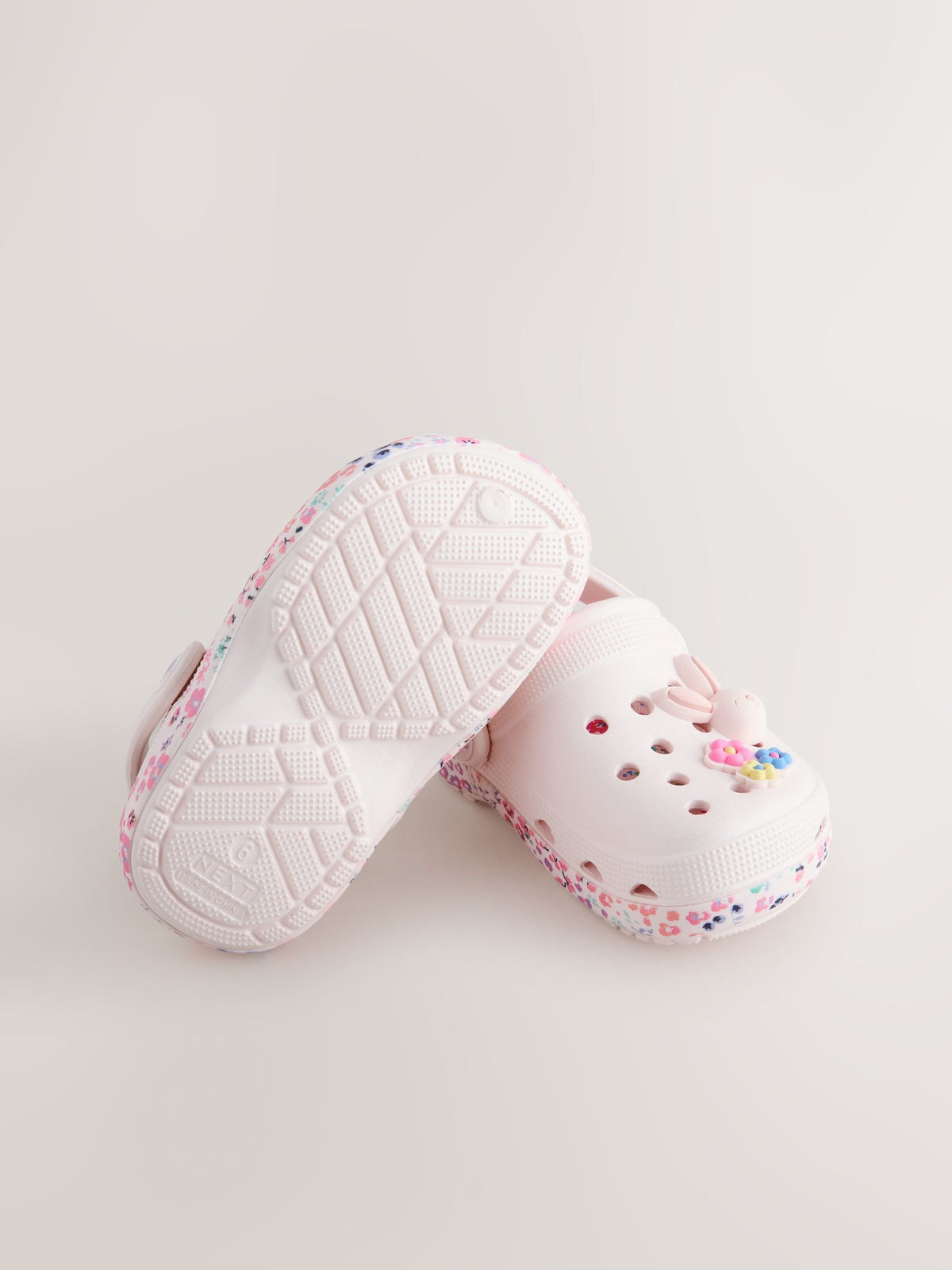 White/Pink Bunny Character Clogs image 4