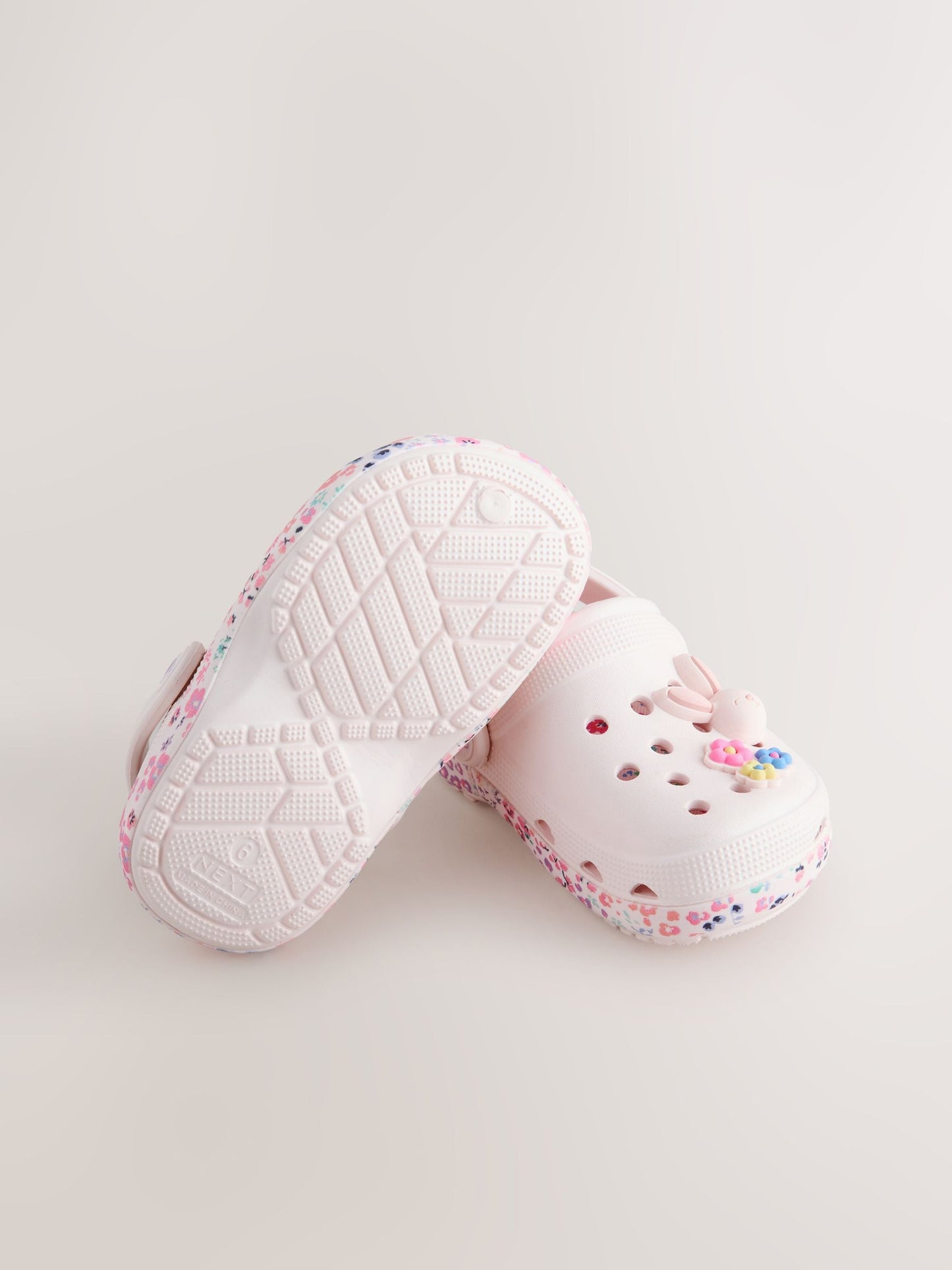 White/Pink Bunny Character Clogs image 4