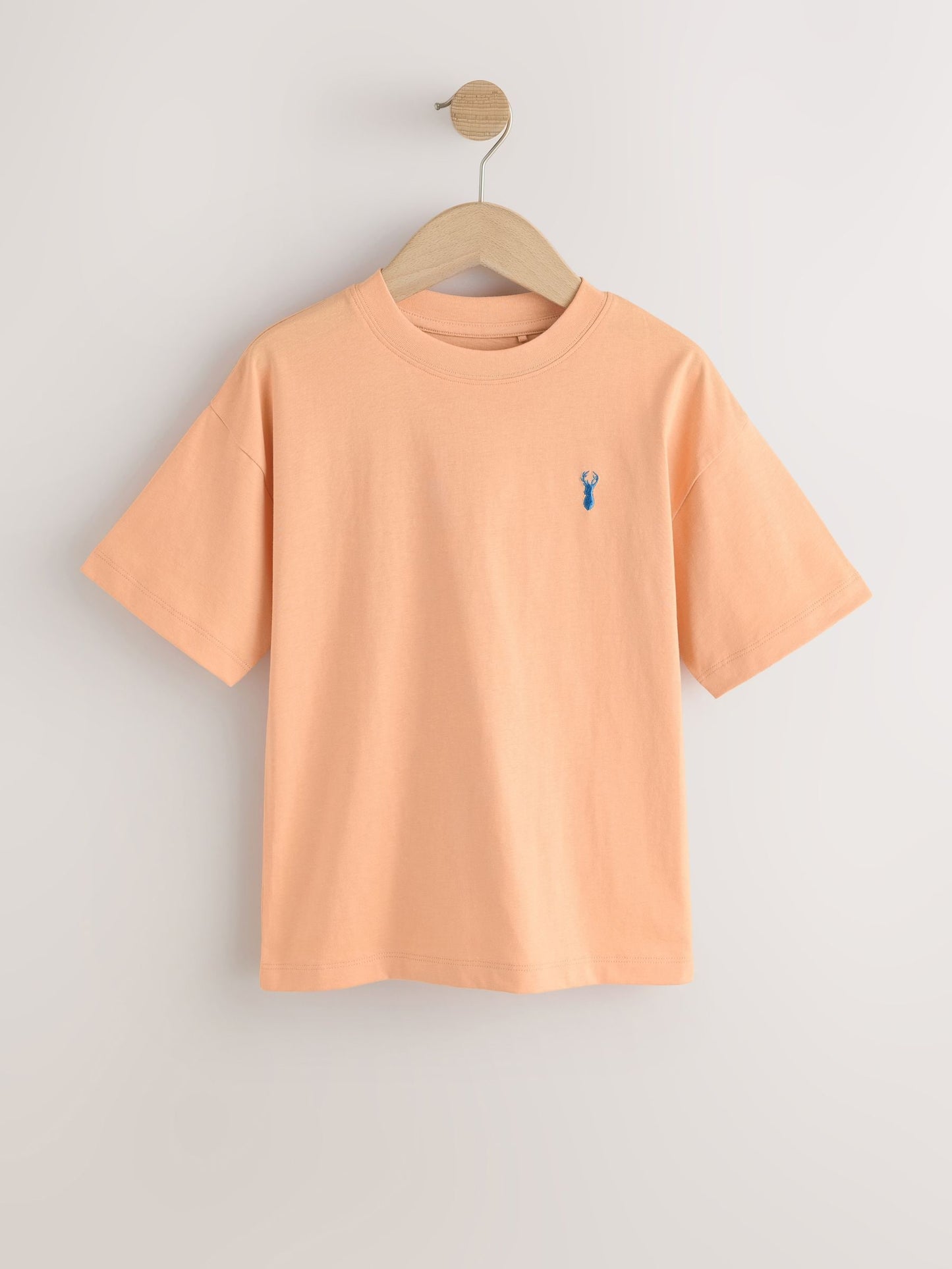 Dsiney Kidz - Blue/Orange/Grey/Green Short Sleeve Stag Embroidered T-Shirts 4 Pack (3-16yrs) image 5