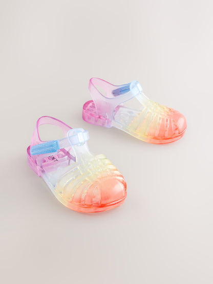 Multi Rainbow Jelly Sandals image 1