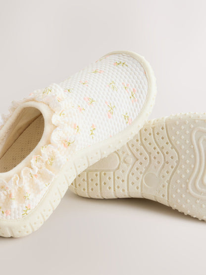 Cream Floral Swim Socks image 4