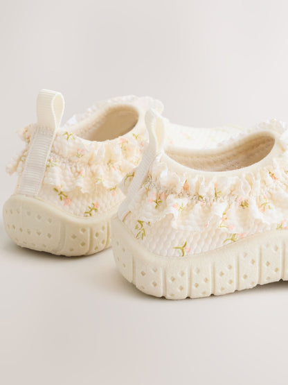 Cream Floral Swim Socks image 5