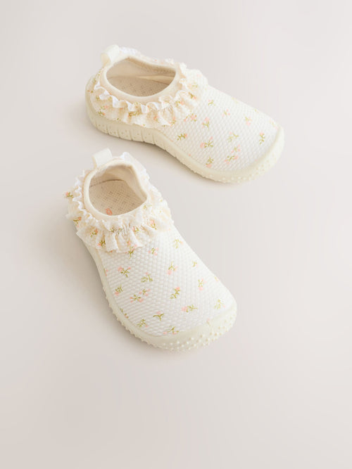 Cream Floral Swim Socks image 1