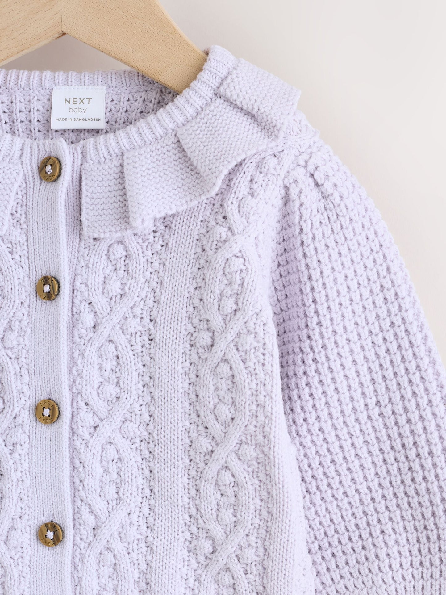 Dsiney Kidz - Lilac Purple Frill Collar Knitted Baby Cardigan (0mths-2yrs) image 2