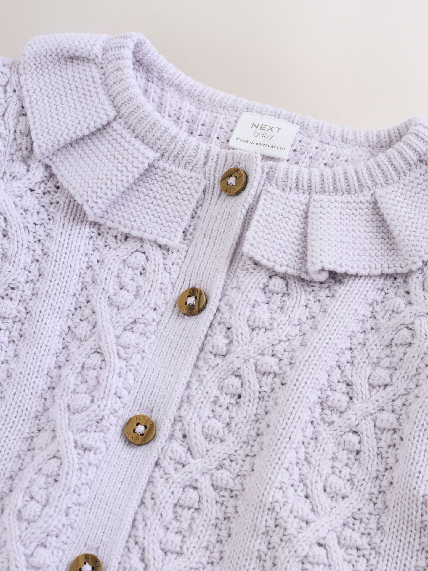 Dsiney Kidz - Lilac Purple Frill Collar Knitted Baby Cardigan (0mths-2yrs) image 3