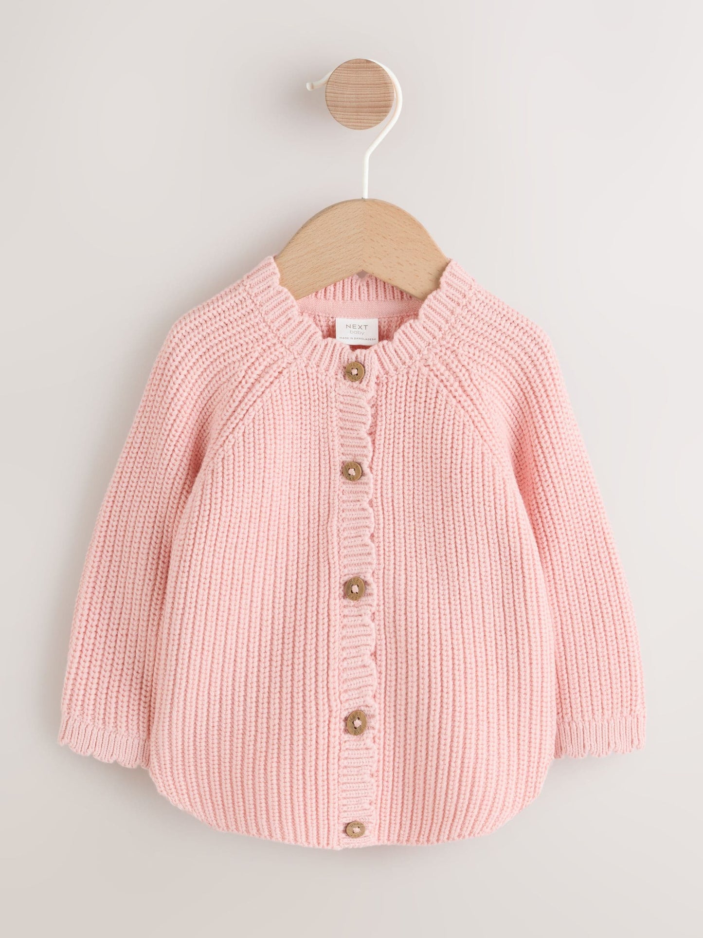 Dsiney Kidz - Pink Scallop Hem Knitted Baby Cardigan (0mths-2yrs) image 1
