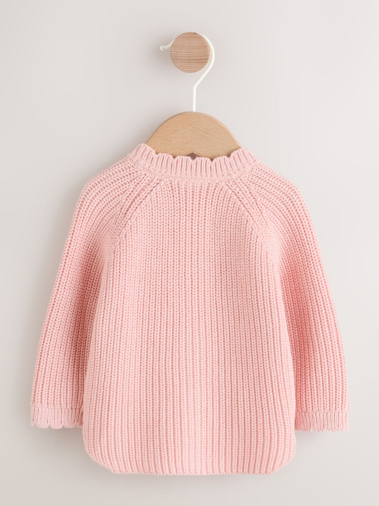 Dsiney Kidz - Pink Scallop Hem Knitted Baby Cardigan (0mths-2yrs) image 2