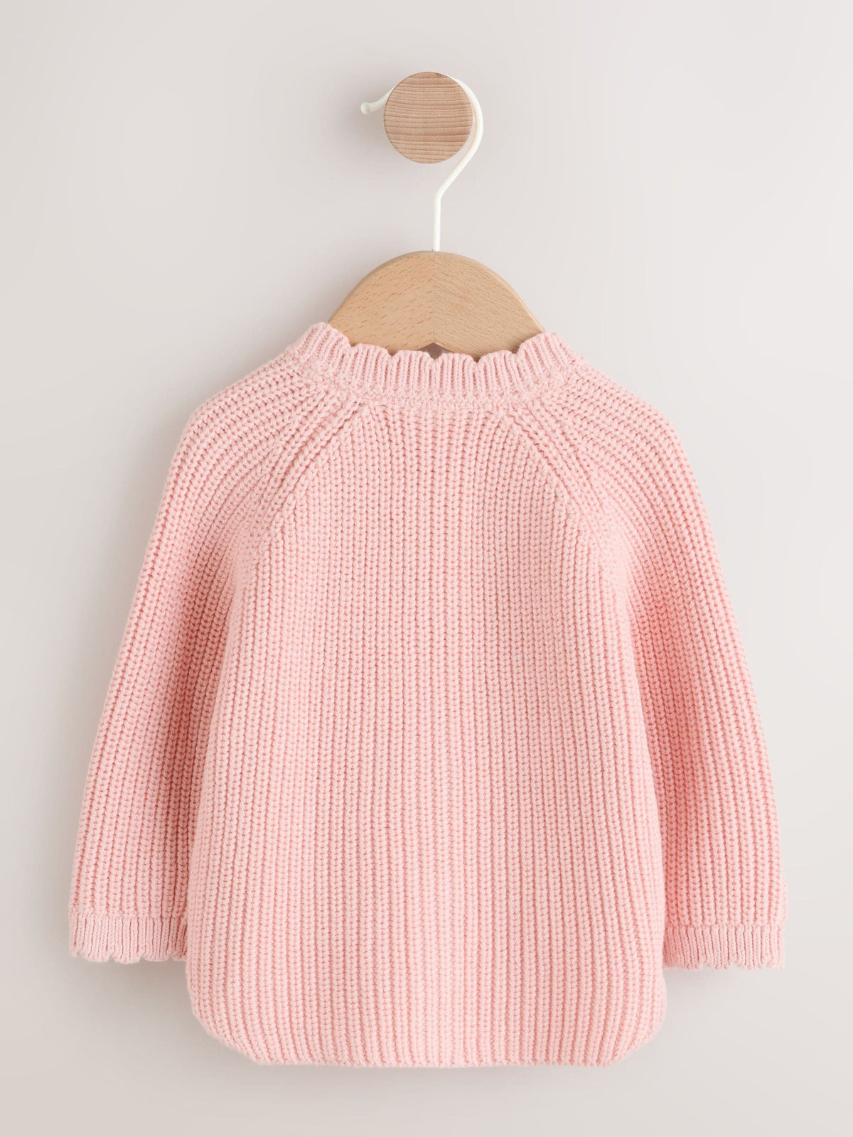 Dsiney Kidz - Pink Scallop Hem Knitted Baby Cardigan (0mths-2yrs) image 2