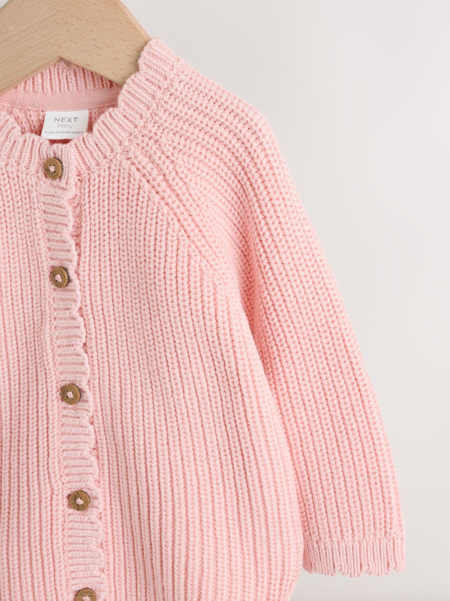 Dsiney Kidz - Pink Scallop Hem Knitted Baby Cardigan (0mths-2yrs) image 6